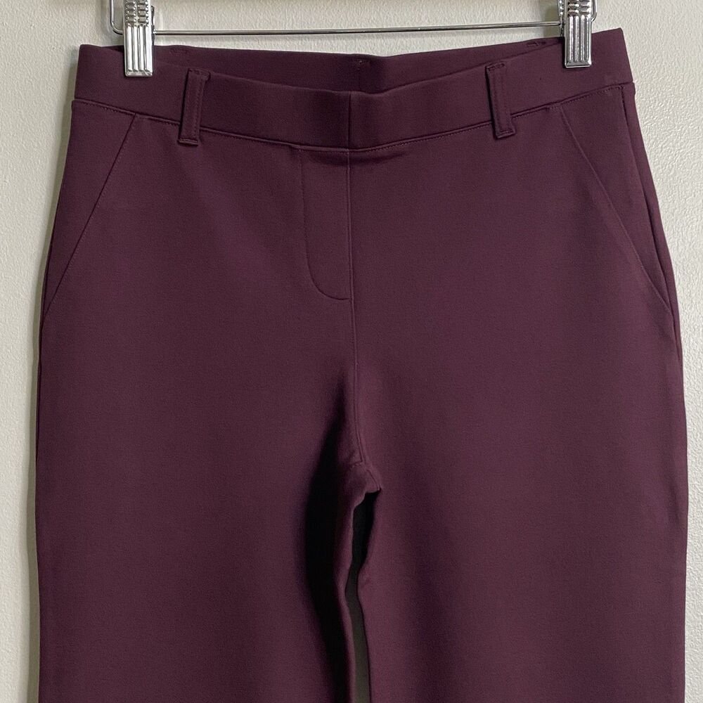 Quince Burgundy Ultra-Stretch Ponte Straight Leg Pants Size Small - Picture 8 of 15